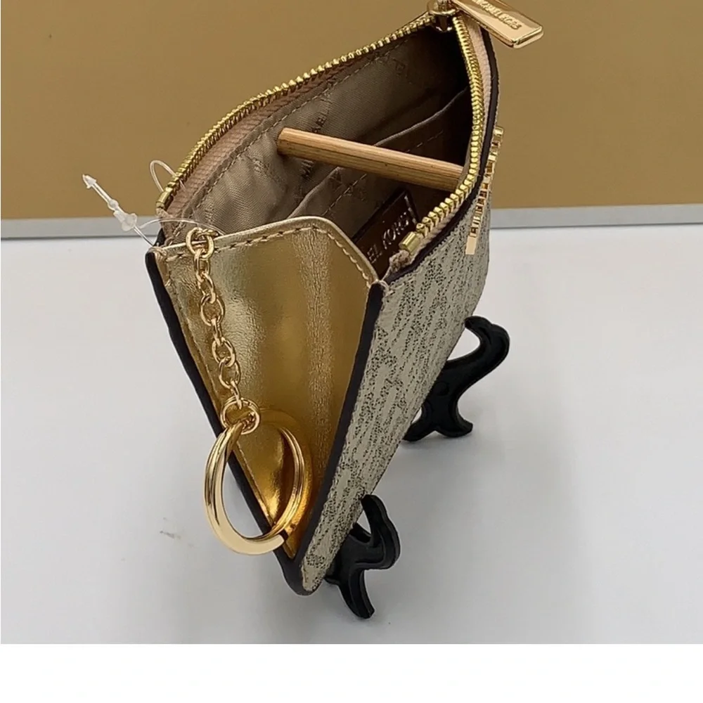 MICHAEL KORS SMALL TOP ZIP COINPOUCH WITH ID Pale gold COLOR